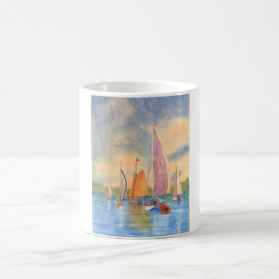 Sailing, Sunset, Sailboat, Boothbay Harbour Sailin Coffee Mug