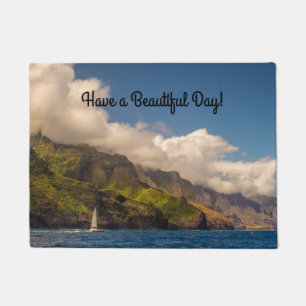 Sailing The Coastline Door Mat