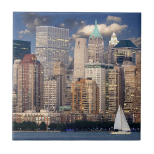 Sailing the Hudson River in New York Tile