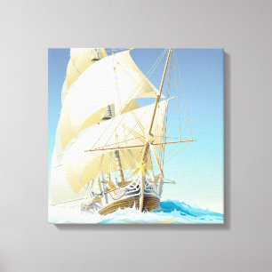 Sailing the Sea  Square Canvas Print