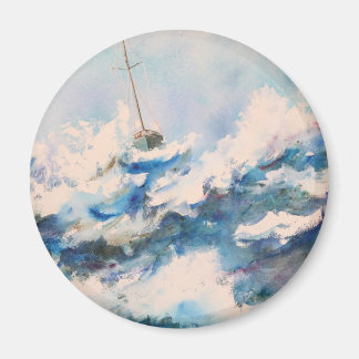 Sailing the Stormy Seas Refrigerator Magnet