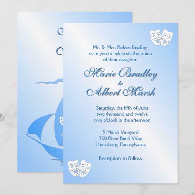 Sailing Theatre Theme Wedding Invitation (Front/Back)