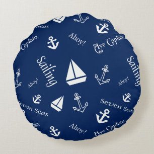 Sailing Theme Nautical Throw Pillow