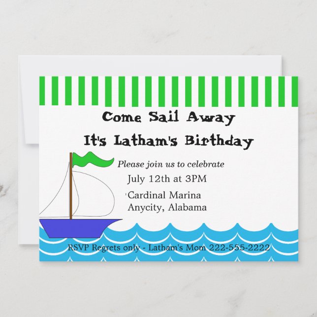 Sailing Themed Invitation (Front)