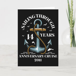 Sailing Through 14 Years Wedding Anniversary Cruis Card