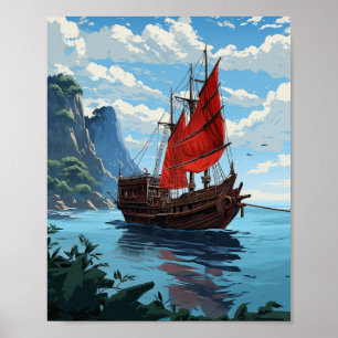 Sailing Through Ha Long Bay Poster