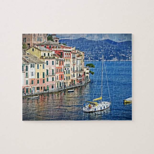 Sailing to Portofino - Italy Holiday - 8x10-110 pc Jigsaw Puzzle (Horizontal)
