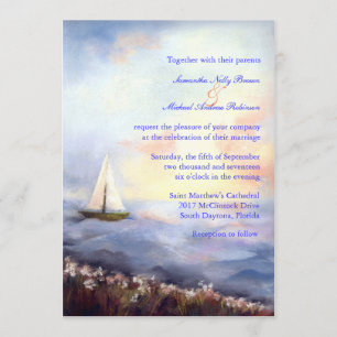 Sailing Together Beach Wedding Invitation