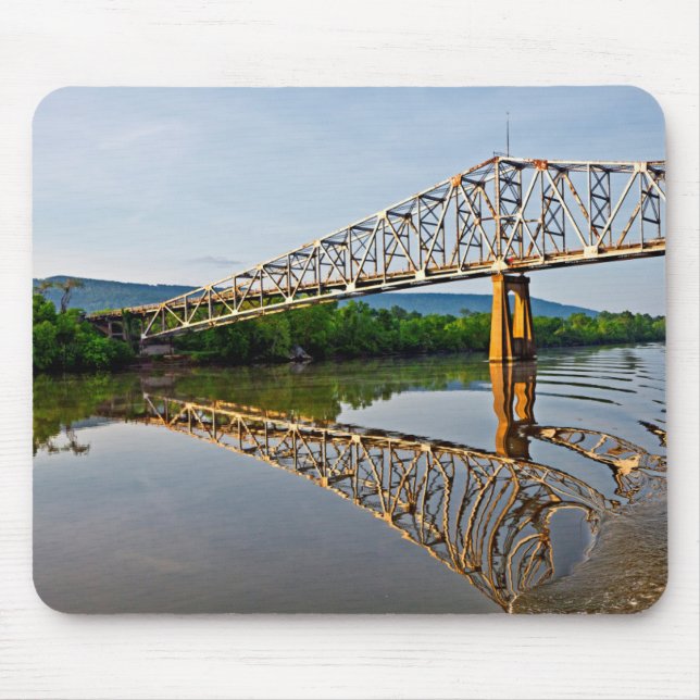 Sailing Under A Bridge Over The Tennessee River Mouse Mat (Front)