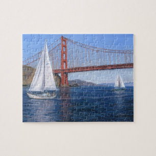 :Sailing Under the Golden Gate Bridge" Jigsaw Puzzle