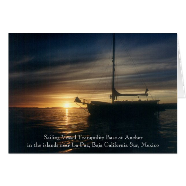 Sailing Vessel Tranquillity Base at anchor (Front Horizontal)