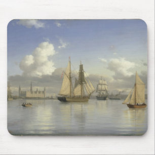 Sailing Vessels off Kronborg Castle, Sweden, 1880 Mouse Mat