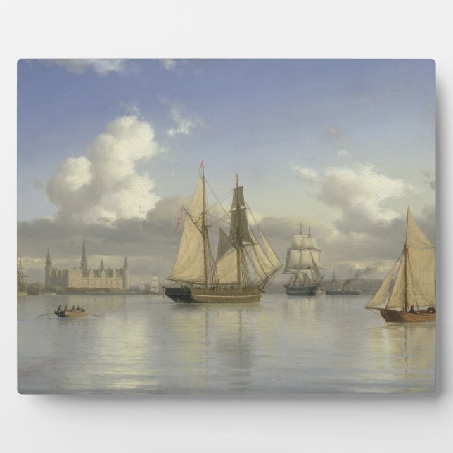 Sailing Vessels off Kronborg Castle, Sweden, 1880 Plaque (Front)