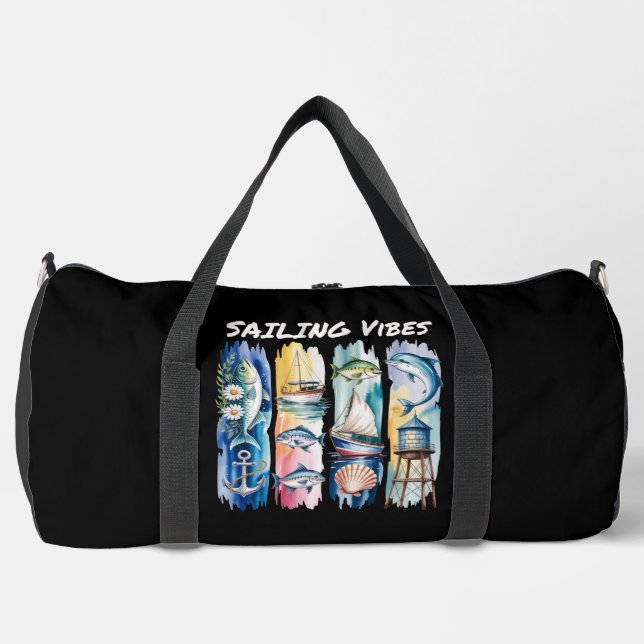 Sailing Vibes Marine  Ocean Elements   Duffle Bag (Front)