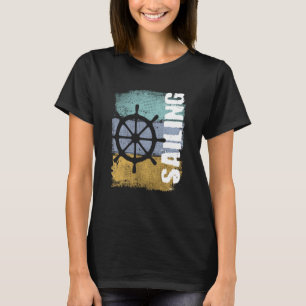 Sailing Vintage Retro Sailboat Helm T-Shirt