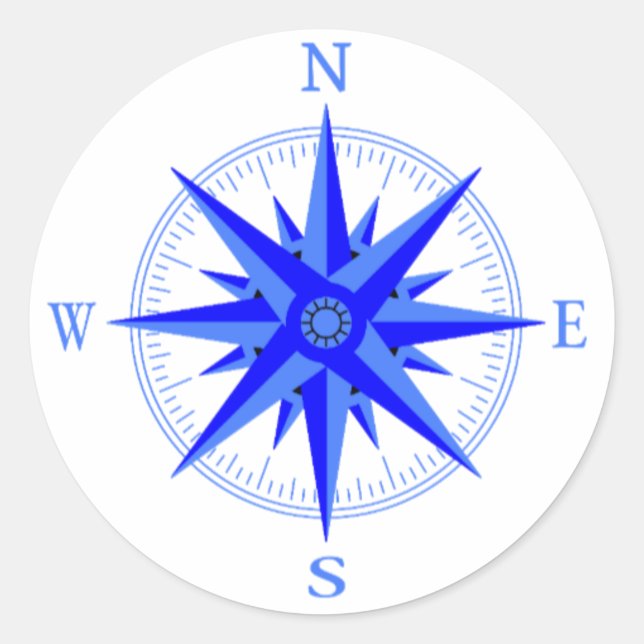 Sailing - Wind Rose Compass Nautical Shirt Classic Classic Round Sticker (Front)