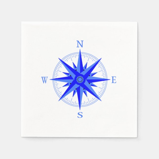 Sailing - Wind Rose Compass Nautical Shirt Napkin (Front)