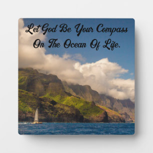 Sailing With God Tabletop Plaque with Easel