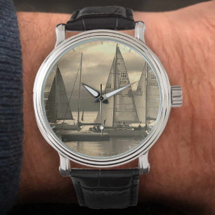 Sailing Yachts in Sepia Tones Watch