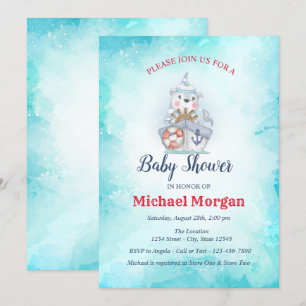 Sailor,Ahoy It's a BOY Sea Baby Shower Invitation