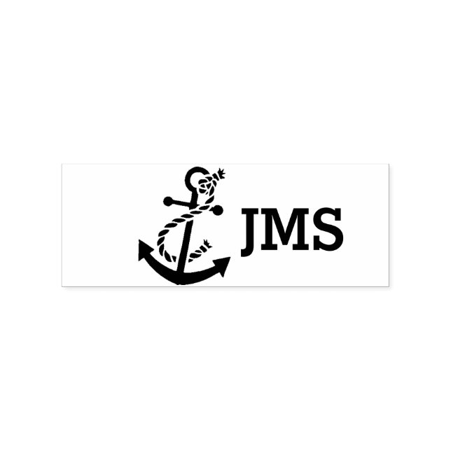 Sailor Anchor Monogram Wood Stamp (Imprint)