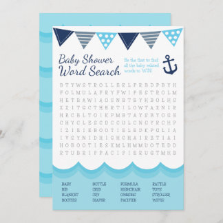 Sailor Baby Word Search Game Card
