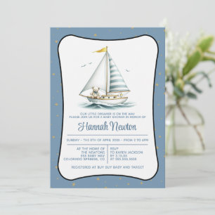 Sailor Bear Baby Shower Invitation