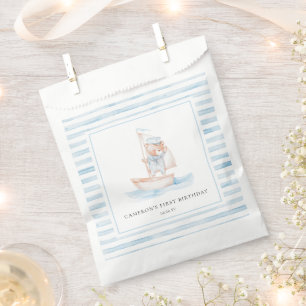 Sailor Bear Blue Stripe Birthday Favour Bags