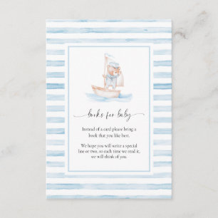 Sailor Bear Blue Stripe Books Request Insert Card