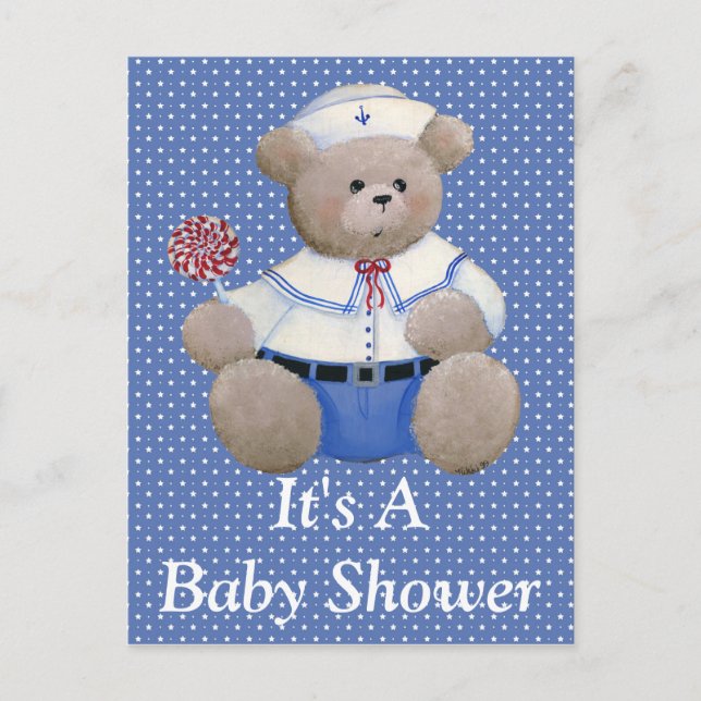 Sailor Bear Invitation Postcard (Front)