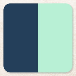 Sailor Blue and Mint Square Paper Coaster