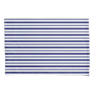 Sailor Blue Horizontal Stripes (small scale) Pillowcase
