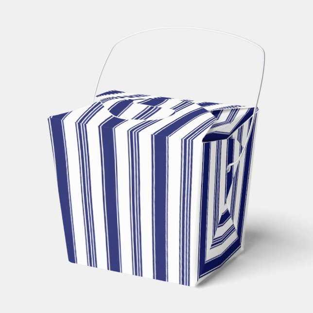 Sailor Blue & White Stripe Favour Box (Front Side)