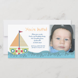 Sailor Boy Birthday Party Invitation Photocard