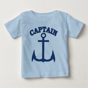 Sailor Captain Blue Anchor Baby Boy T-shirt
