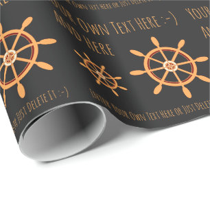 Sailor Captain Boots Owner Personal Gift Template Wrapping Paper