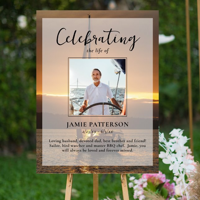 Sailor Captain Celebration of Life Photo Funeral Poster (Creator Uploaded)