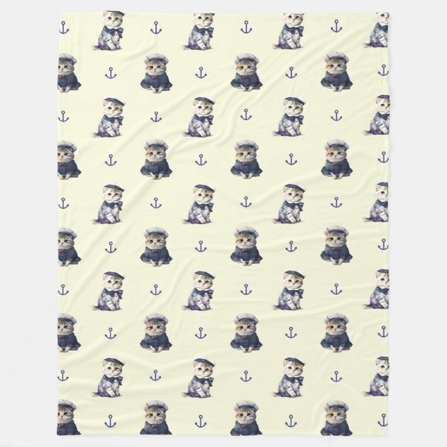 SAILOR CAT FLEECE BLANKET (Front)