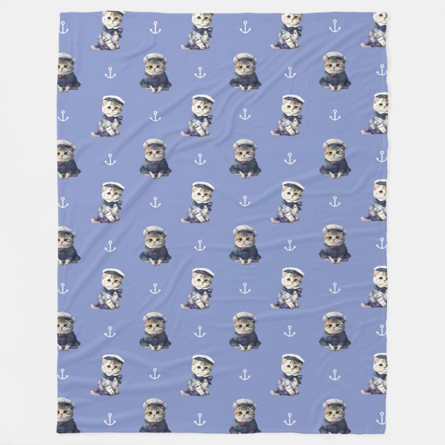 SAILOR CAT FLEECE BLANKET (Front)
