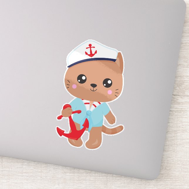Sailor Cat, Sailor Hat, Cute Cat, Boat Captain (Detail)