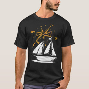 Sailor Compass Sailboat Captain Skipper Nautical S T-Shirt