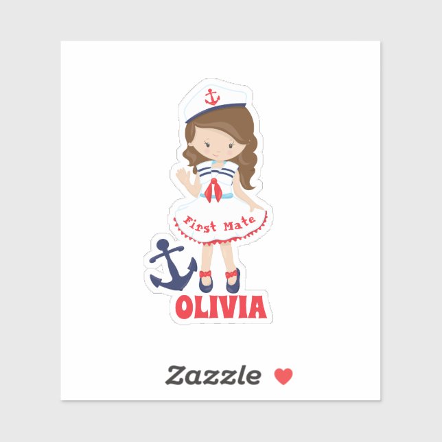 Sailor First Mate Stickers With Name (Sheet)