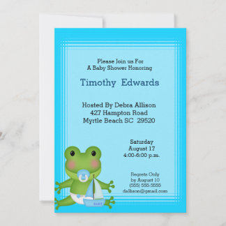 Sailor Frog Baby Shower Invitation