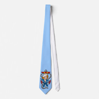 Sailor Girl and Anchor Tattoo Art Tie