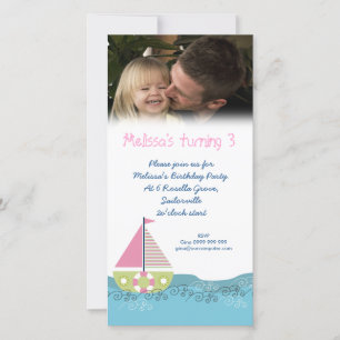 Sailor Girl Birthday Party Invitation Photocard