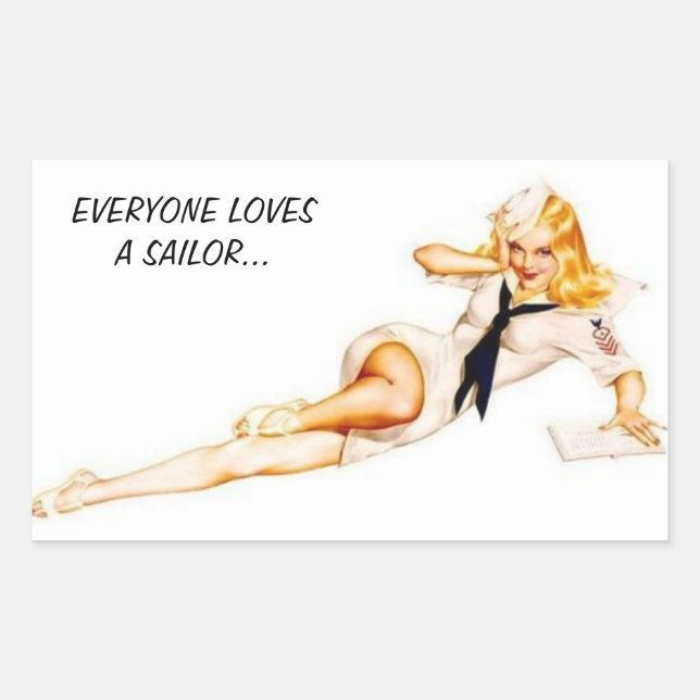 SAILOR GIRL RECTANGULAR STICKER (Front)
