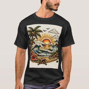Sailor Jerry Tropical Paradise Tattoo Art T-Shirt
