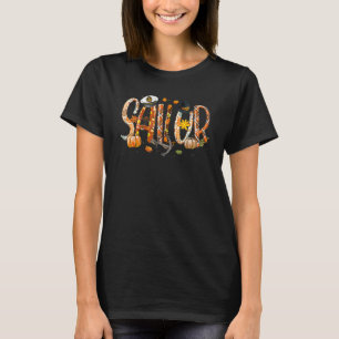 Sailor Leopard Plaid Pilgrim Hat Fall Thanksgiving T-Shirt