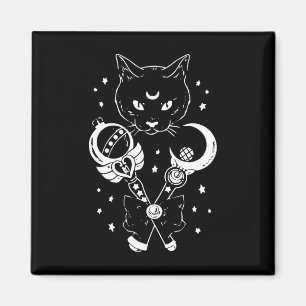 Sailor Meow Cute Moon Cat Space Magic Gothic Hallo Magnet