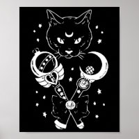 Sailor Meow Cute Moon Cat Space Magic Gothic Hallo